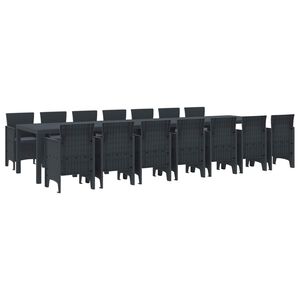 vidaXL &Sigma;&epsilon;&tau; &Tau;&rho;&alpha;&pi;&epsilon;&zeta;&alpha;&rho;ί&alpha;&sigmaf; &Kappa;ή&pi;&omicron;&upsilon; &mu;&epsilon; &Mu;&alpha;&xi;&iota;&lambda;ά&rho;&iota;&alpha; 15 pcs &Alpha;&nu;&theta;&rho;&alpha;&kappa;ί PP