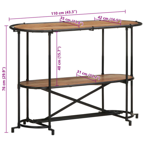 vidaXL Τραπέζι Κονσόλα 110x42x76 εκ. από Μασίφ Ξύλο Ακακίας