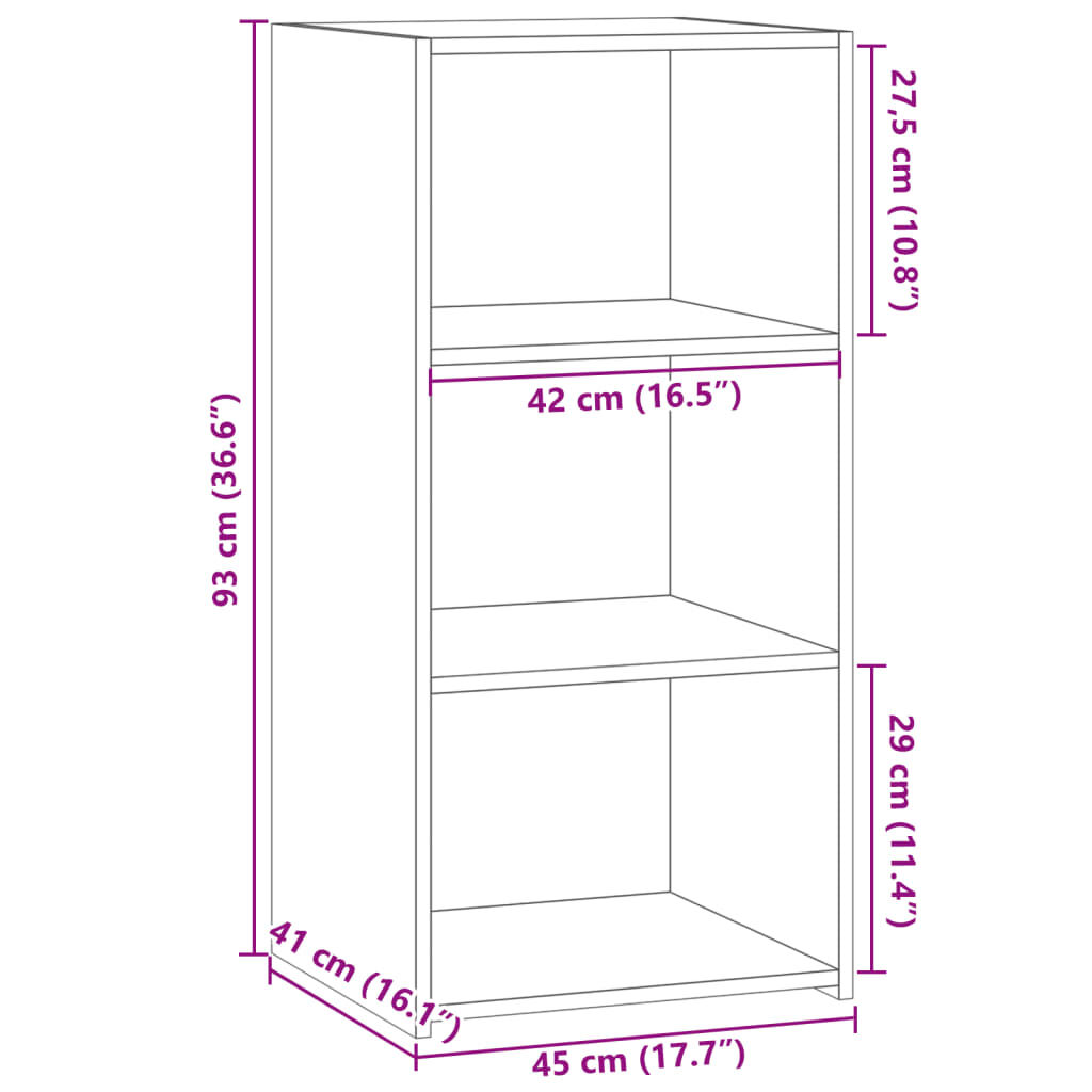 vidaXL Ντουλάπι Sonoma Δρυς 45x41x93 εκ. από Επεξεργασμένο Ξύλο