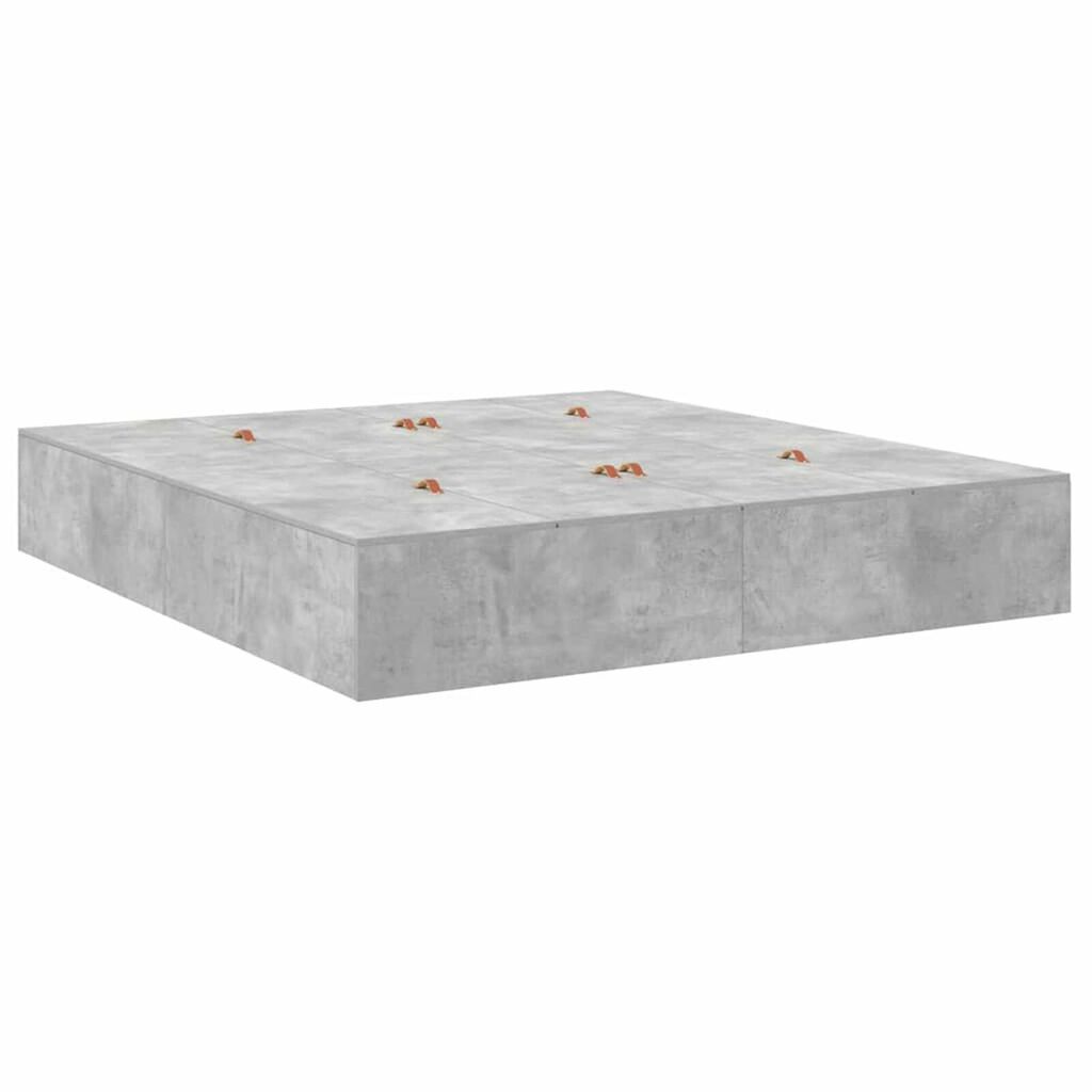 vidaXL Σκελετός Κρεβατιού Γκρι σκυροδέματος 200 x 200 x 31.5 εκ.