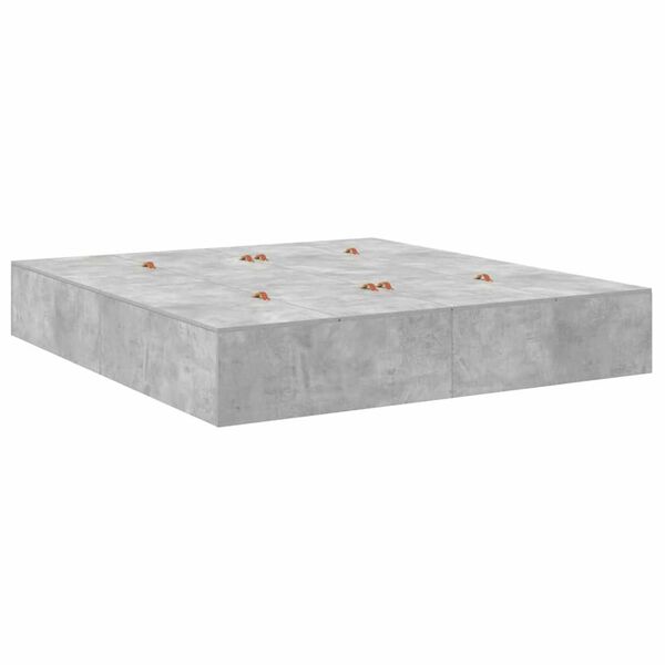 vidaXL Σκελετός Κρεβατιού Γκρι σκυροδέματος 200 x 200 x 31.5 εκ.