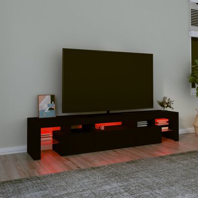 vidaXL Έπιπλο Τηλεόρασης με LED Μαύρο 200x36,5x40 εκ.