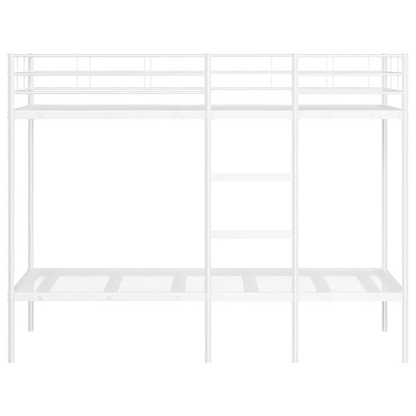 vidaXL Κουκέτα χωρίς στρώμα Λευκό 90x190 cm Ατσάλι