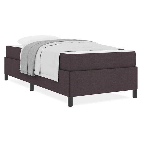 vidaXL Κρεβάτι με ελατήρια Καφέ 80 x 200 cm Ύφασμα, Επεξεργασμένο Ξύλο