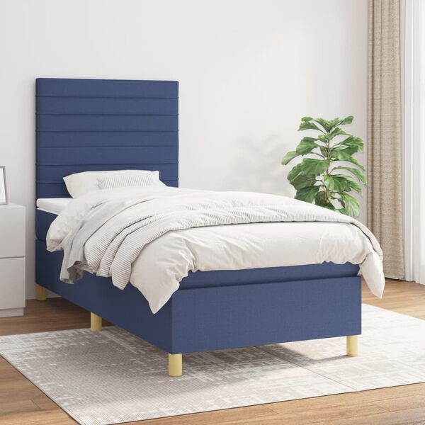 vidaXL &Kappa;&rho;&epsilon;&beta;ά&tau;&iota; Boxspring &mu;&epsilon; &Sigma;&tau;&rho;ώ&mu;&alpha; &Mu;&pi;&lambda;&epsilon; 90x200 &epsilon;&kappa;.&Upsilon;&phi;&alpha;&sigma;&mu;ά&tau;&iota;&nu;&omicron;