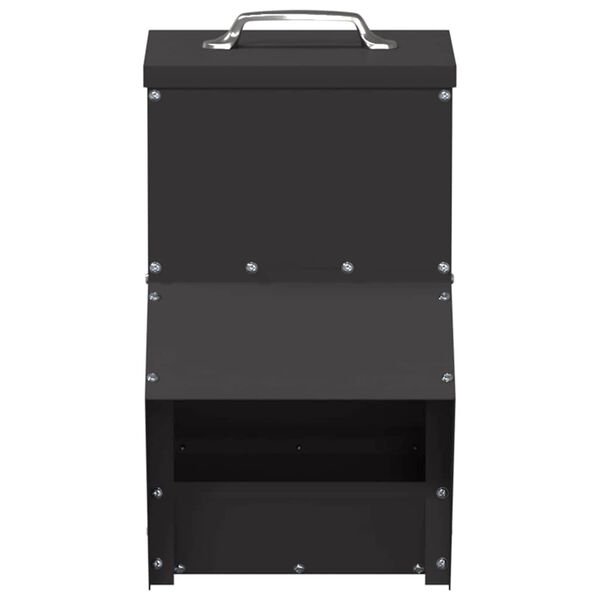 vidaXL Ταΐστρα κοτόπουλων Μαύρο 20 x 25 x 35 εκ. Ψυχρής Έλασης Χάλυβας