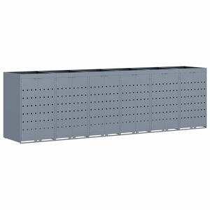 vidaXL Αποθήκη τροχήλατου κάδου για 6 κάδους Ανοιχτό γκρι