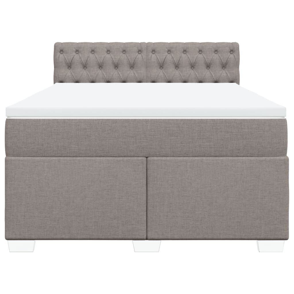 vidaXL Κρεβάτι Boxspring με Στρώμα Taupe 140x200 εκ. Υφασμάτινο