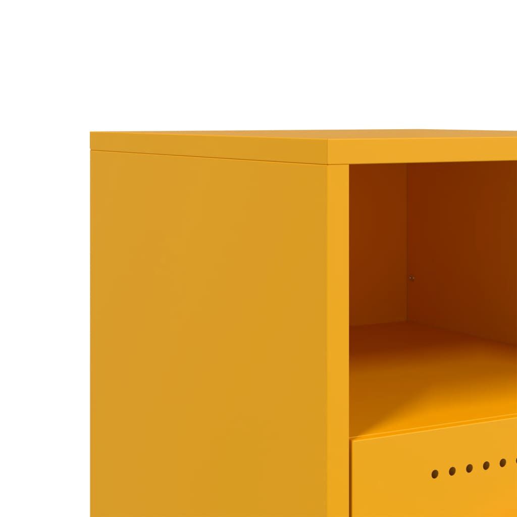 vidaXL Κομοδίνο Μουσταρδί 36x39x43,5 εκ. από Χάλυβα