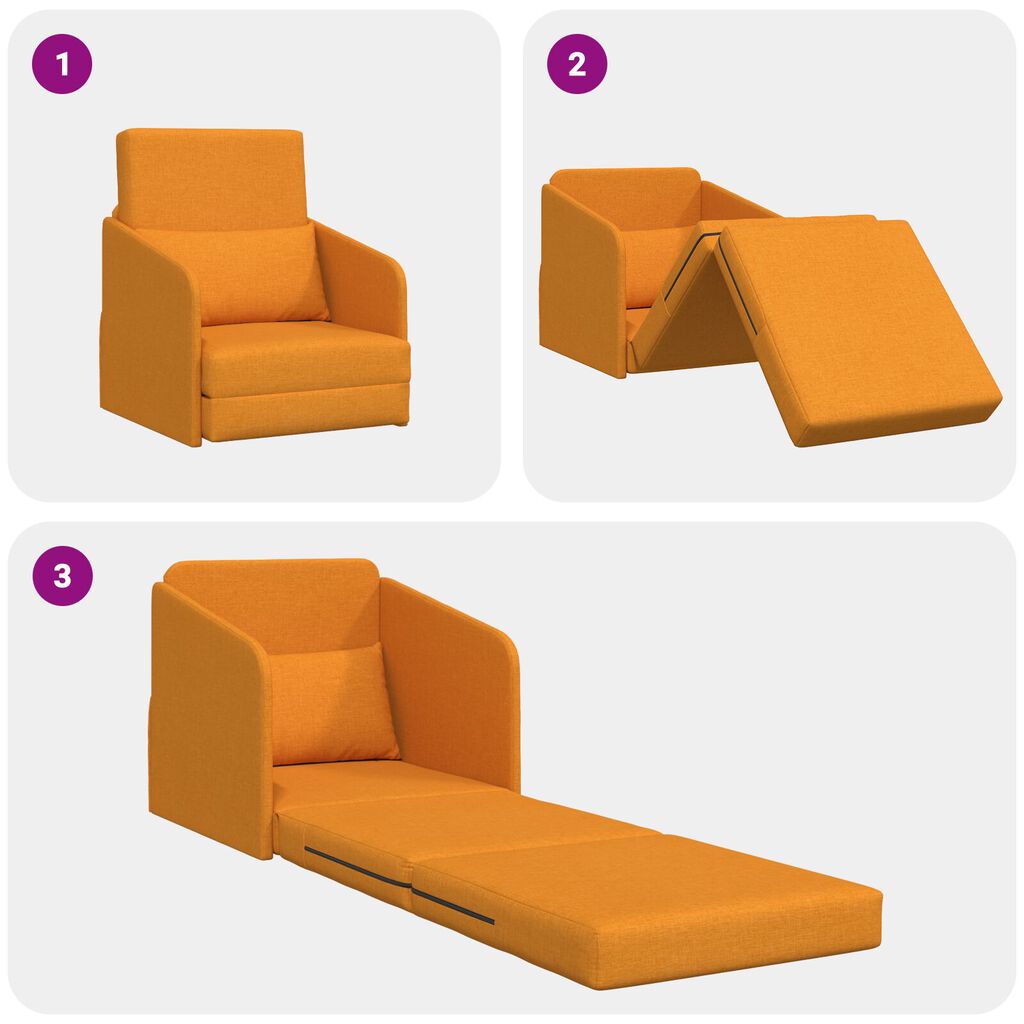 vidaXL Καναπές Κρεβάτι 2 σε 1 Σκούρο Κίτρινο 65x80x83 εκατοστά ύφασμα