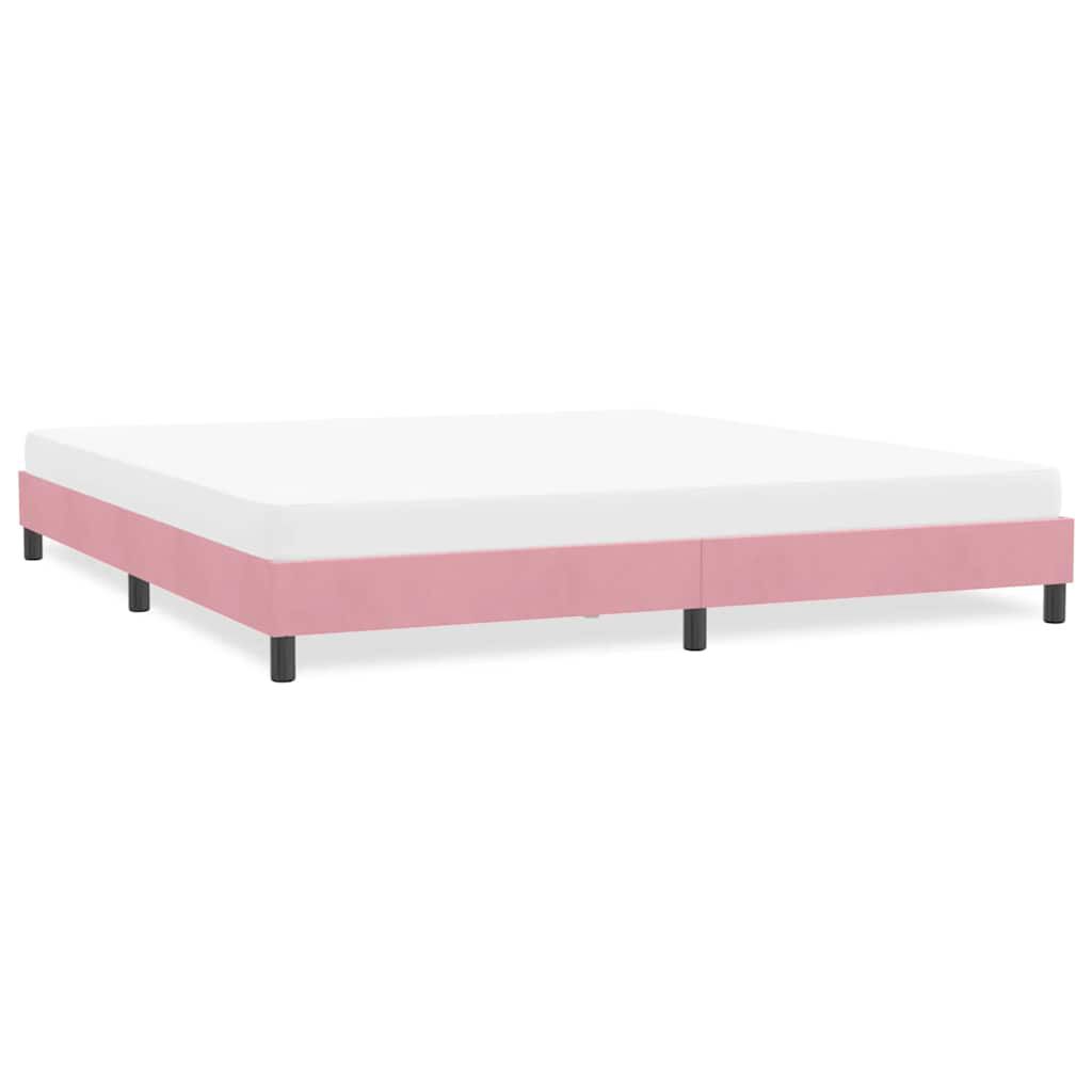 vidaXL Πλαίσιο κρεβατιού χωρίς στρώμα ροζ 180x220 cm Βελούδινο