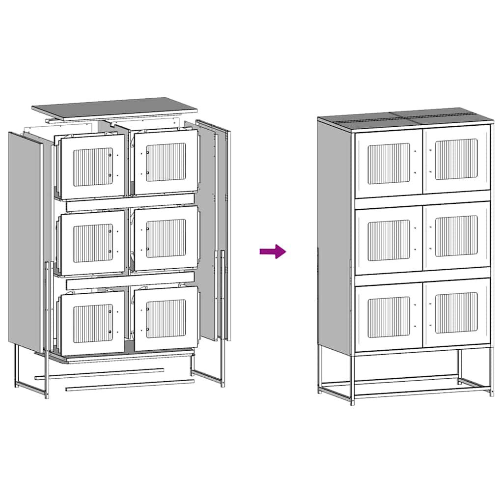 vidaXL Highboard Μουστάρδα κίτρινη 68x39x123 cm Χάλυβας