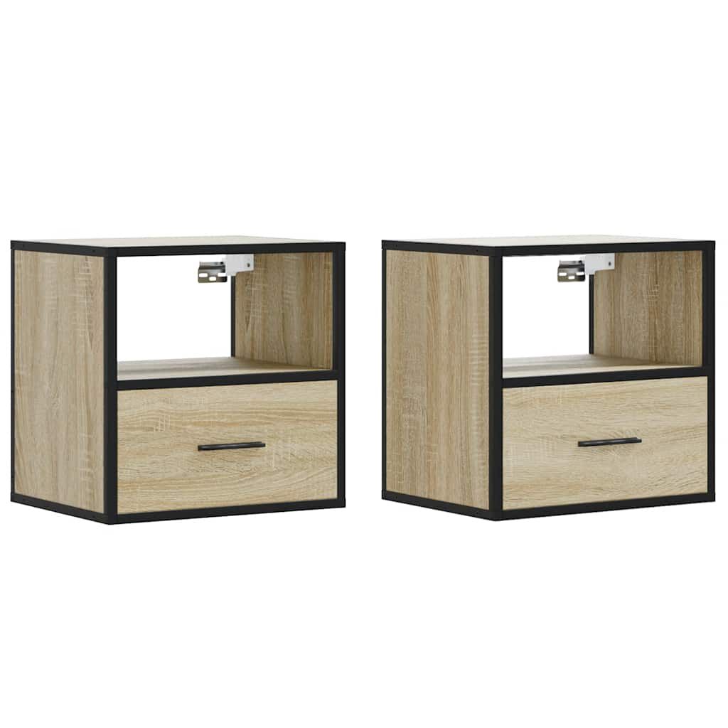 vidaXL Επίτοιχα κομοδίνα 2 τεμάχια Sonoma Oak 40x31x39,5 cm