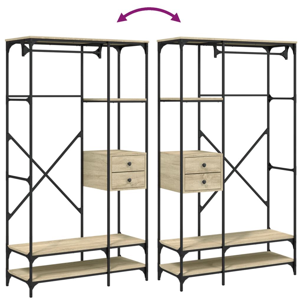 vidaXL Ντουλάπα με Συρτάρια Sonoma Δρυς 100x40x180 εκ. Επεξεργ. Ξύλο