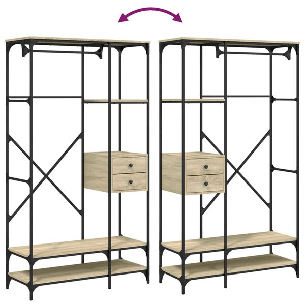vidaXL Ντουλάπα με Συρτάρια Sonoma Δρυς 100x40x180 εκ. Επεξεργ. Ξύλο