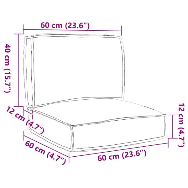 vidaXL Σετ Μαξιλαριών Πάγου 2 pcs Γκρι 60 x 60 x 12 cm Ύφασμα Oxford