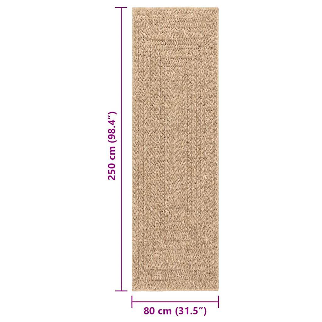 vidaXL Χαλί ZIZUR Όψη Γιούτας Εσωτ. & Εξωτ. Χώρου 80x250 εκ.