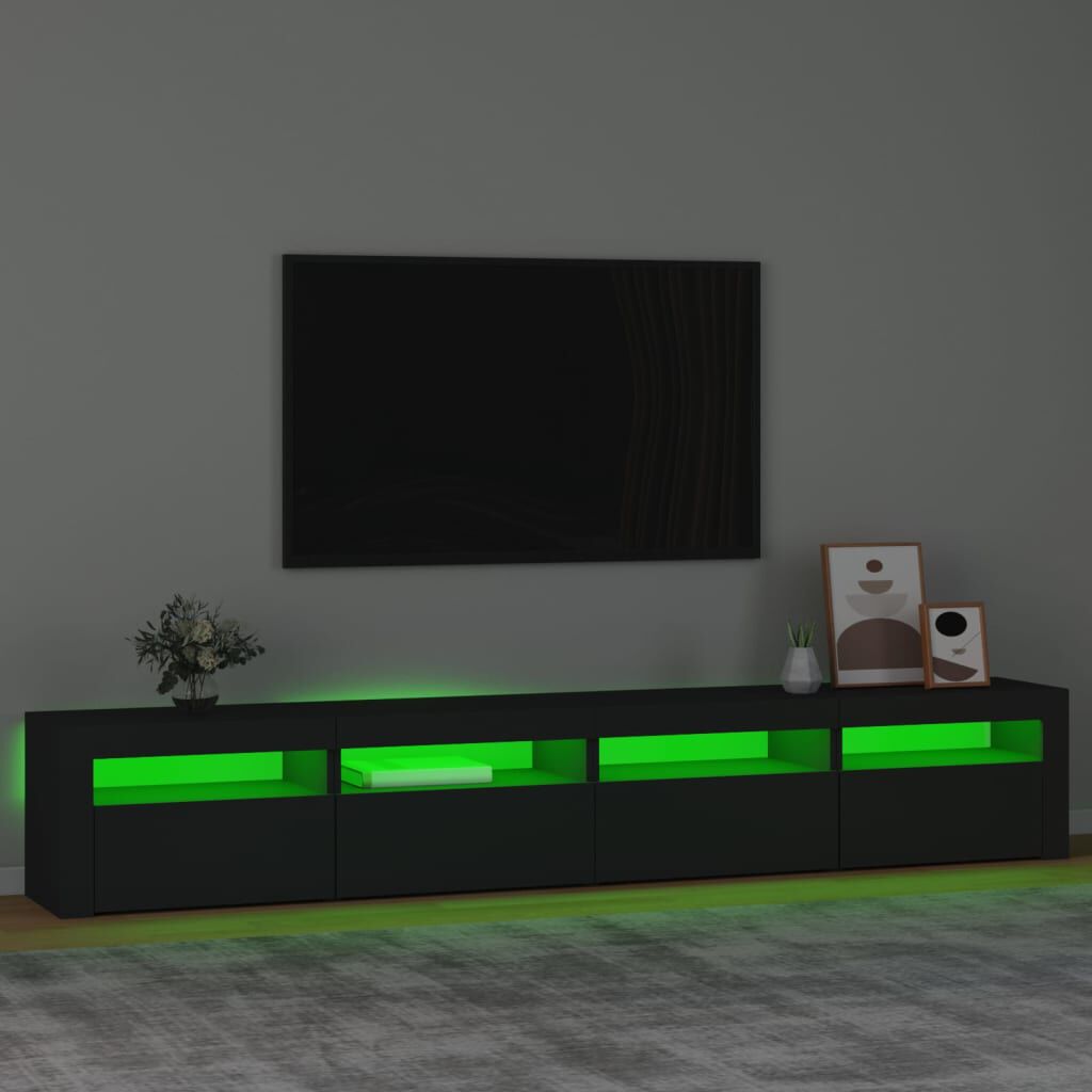 vidaXL Έπιπλο Τηλεόρασης με LED Μαύρο 240x35x40 εκ.