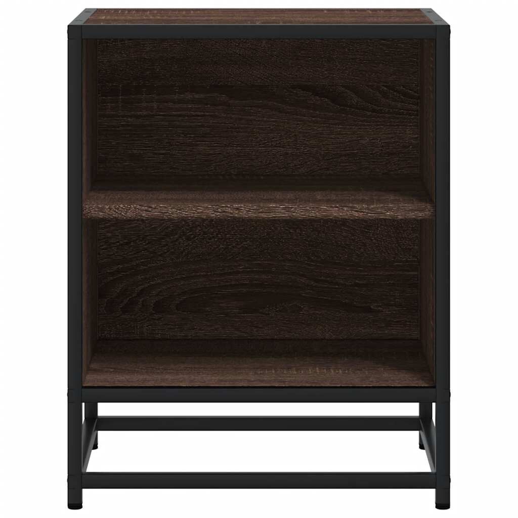 vidaXL Κομοδίνο καφέ δρυς 40x31x50 cm Κατασκευασμένο ξύλο και μέταλλο