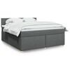 vidaXL Κρεβάτι Boxspring με Στρώμα Σκούρο Γκρι 180x200 εκ Υφασμάτιν
