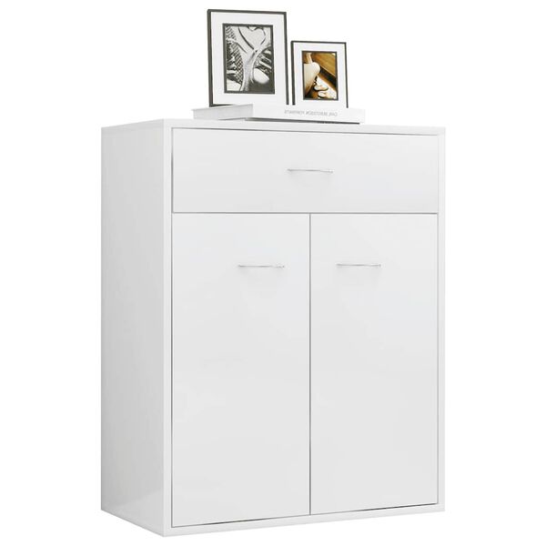 vidaXL Ντουλάπι Γυαλιστερό Λευκό 60 x 30 x 75 εκ. από Επεξ. Ξύλο