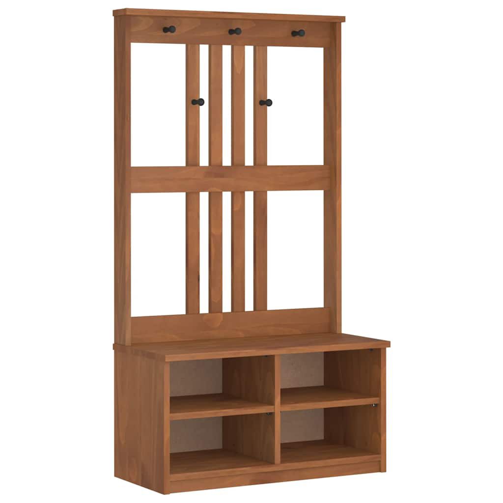 vidaXL Δέντρο χωλ "SANDNES" 87x40x159,5 εκ. Πεύκο μασίφ ξύλο