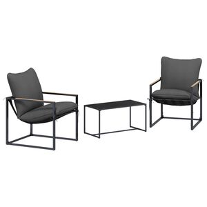 vidaXL &Sigma;&epsilon;&tau; &Kappa;&alpha;&nu;&alpha;&pi;έ &Kappa;ή&pi;&omicron;&upsilon; 3 pcs &Mu;&alpha;ύ&rho;&omicron; &kappa;&alpha;&iota; &Alpha;&nu;&theta;&rho;&alpha;&kappa;ί &Alpha;&tau;&sigma;ά&lambda;&iota;