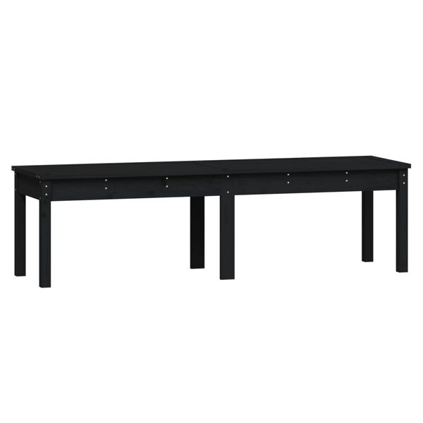 vidaXL Πάγκος Κήπου Διθέσιος Μαύρο 159,5x44x45 εκ. Μασίφ Ξύλο Πεύκου