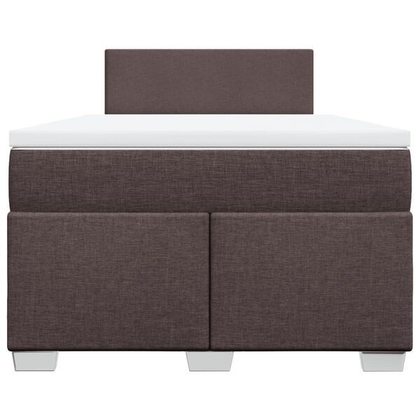 vidaXL Κρεβάτι Boxspring με Στρώμα Σκούρο Καφέ 120x190 εκ Υφασμάτινο