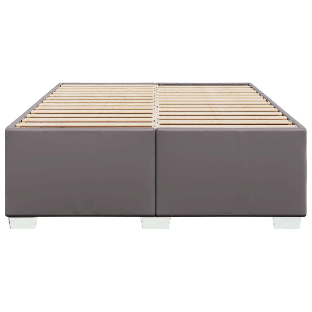 vidaXL Πλαίσιο Κρεβατιού Γκρι 140x190 εκ. από Συνθετικό Δέρμα