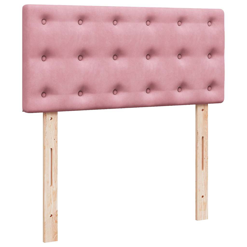 vidaXL Οθωμανικό κρεβάτι με στρώμα ροζ 90x200cm Velvet