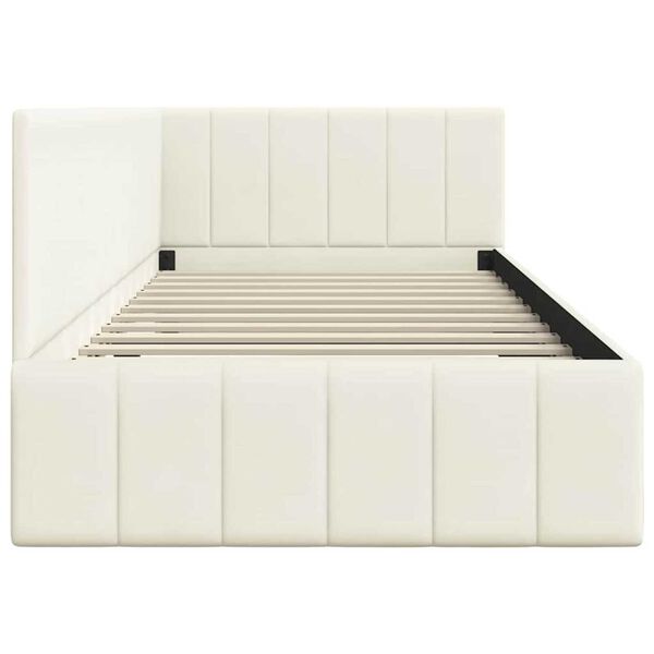 vidaXL Κρεβάτι Γωνίας με κεφαλάρι Κρεμ 90 x 190 cm Βελούδο