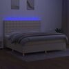 vidaXL &Kappa;&rho;&epsilon;&beta;ά&tau;&iota; Boxspring &mu;&epsilon; &Sigma;&tau;&rho;ώ&mu;&alpha; & LED &Kappa;&rho;&epsilon;&mu; 200x200 &epsilon;&kappa;. &Upsilon;&phi;&alpha;&sigma;&mu;ά&tau;&iota;&nu;&omicron;