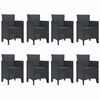 vidaXL Σέτ φαγητού για κήπο 9 pcs Ανθρακί Rattan Polt