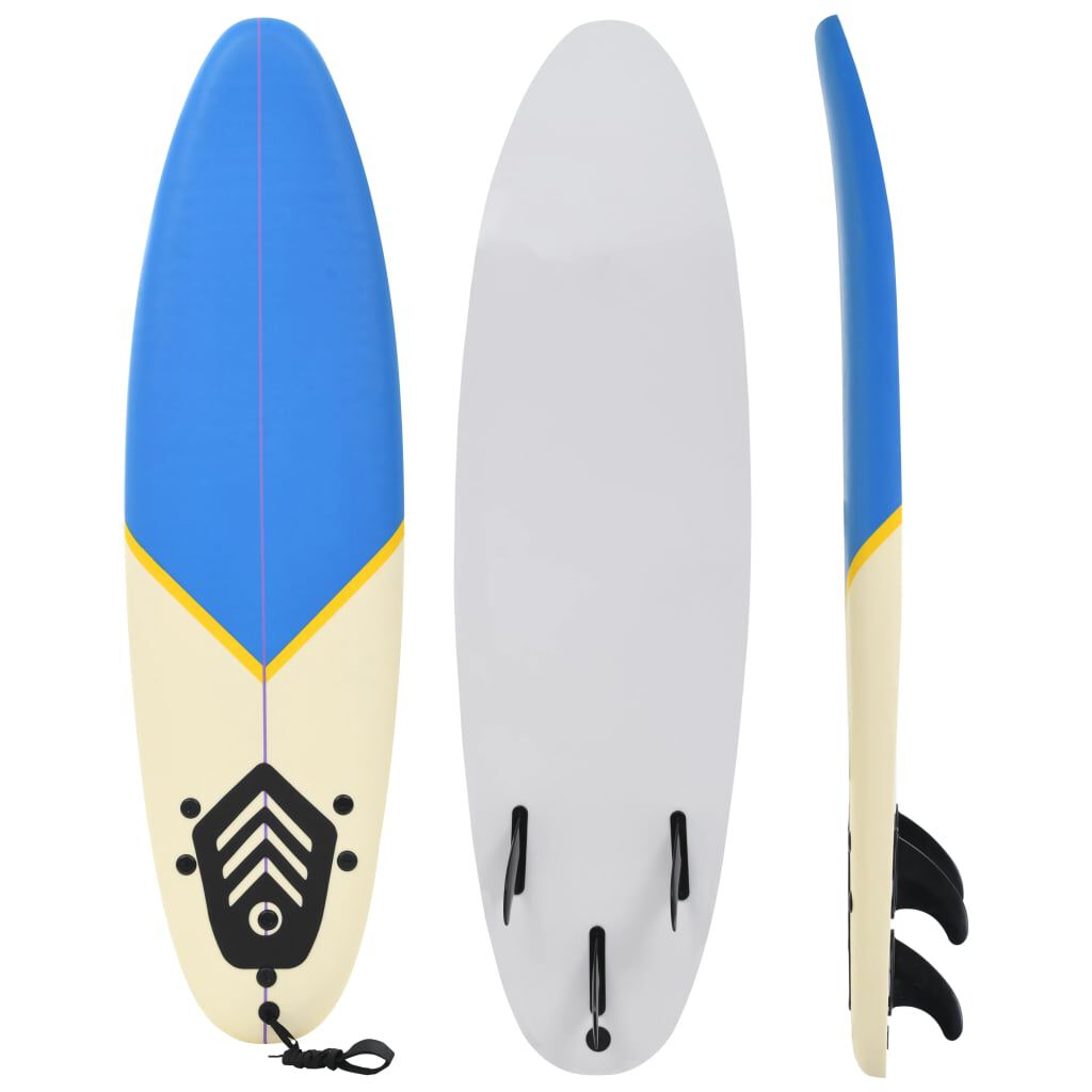 vidaXL Σανίδα Surf Μπλε / Κρεμ 170 εκ.
