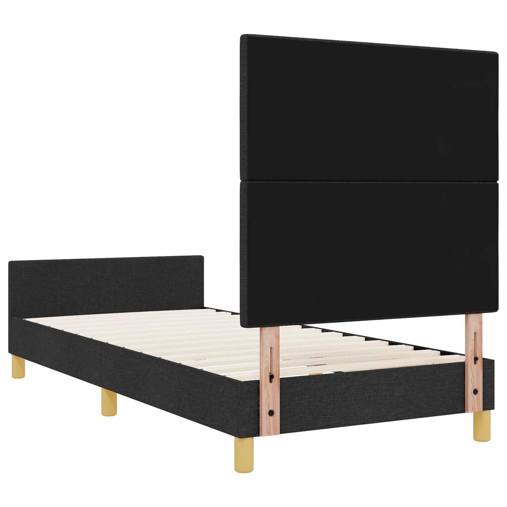 vidaXL Σκελετός Κρεβατιού με κεφαλάρι Μαύρο 80 x 200 cm ύφασμα