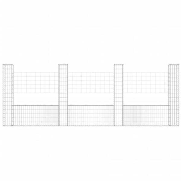 vidaXL Συρματοκιβώτια Στύλοι σε U Σχήμα 4 τεμ. 380x20x150 εκ Σιδερένια