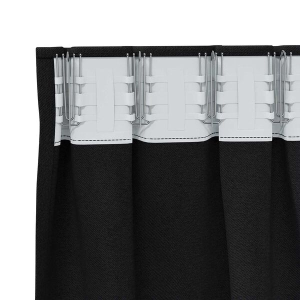 vidaXL Κουρτίνες με κουρτίνες 2 pcs Μαύρο 260 x 140 εκ. Πολυεστέρας