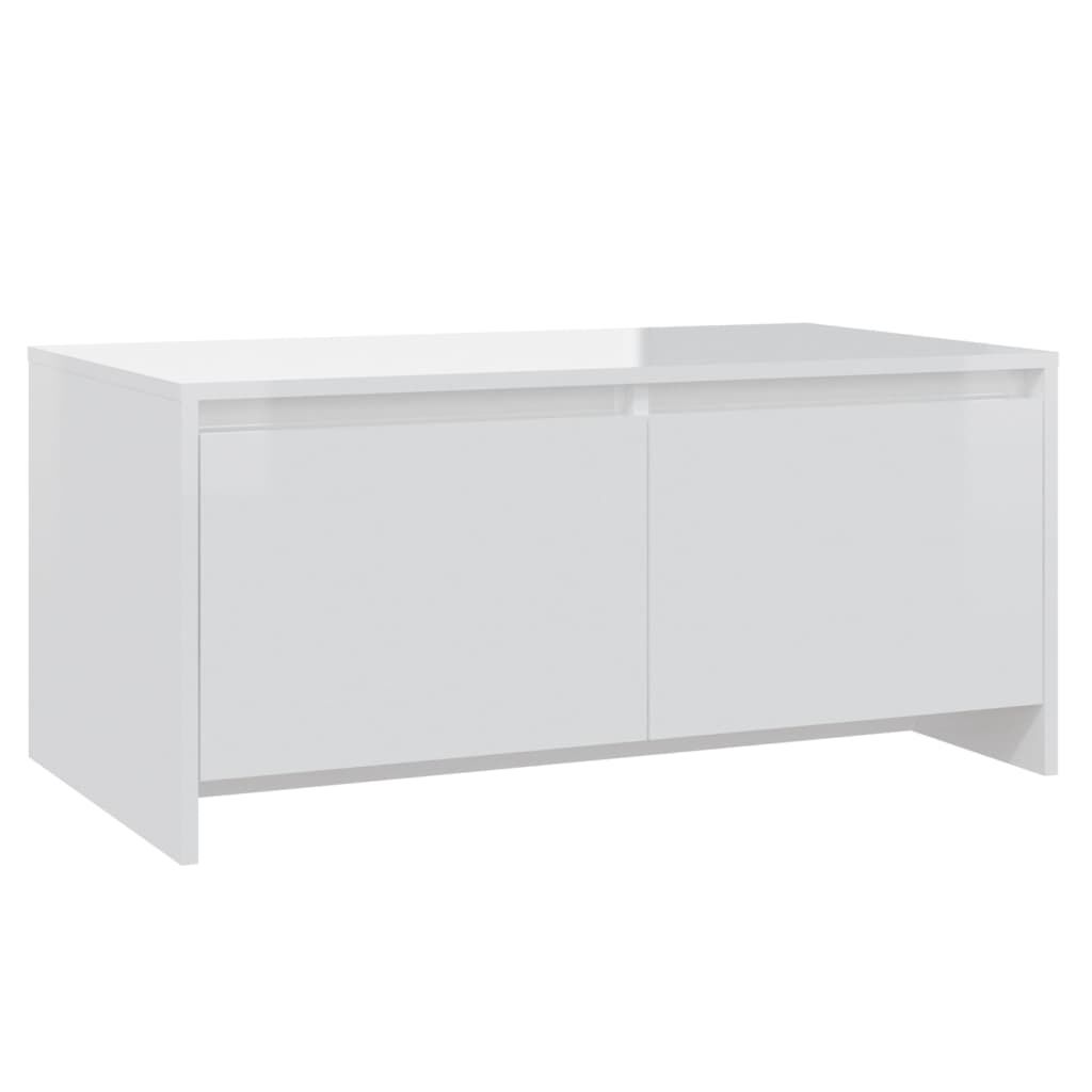 vidaXL Τραπεζάκι Σαλονιού Γυαλ. Λευκό 90x50x41,5 εκ. Επεξεργ. Ξύλο