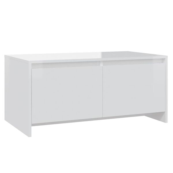 vidaXL Τραπεζάκι Σαλονιού Γυαλ. Λευκό 90x50x41,5 εκ. Επεξεργ. Ξύλο