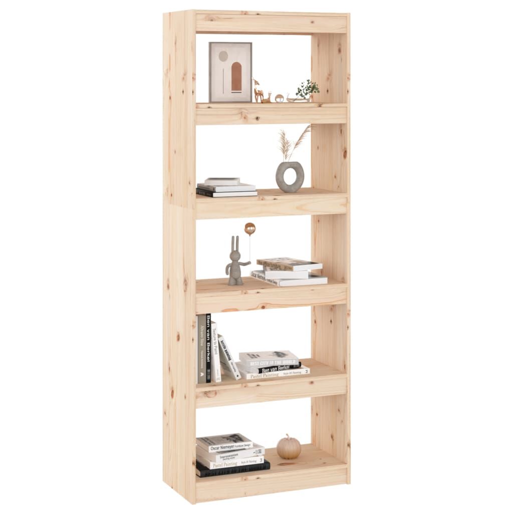 vidaXL Βιβλιοθήκη/Διαχωριστικό Χώρου 60x30x167,5 εκ. Μασίφ Ξύλο Πεύκου
