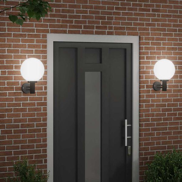vidaXL Εξωτερικά Φωτιστικά Τοίχου 2 pcs Μαύρο 28 x 25 x 38 εκ