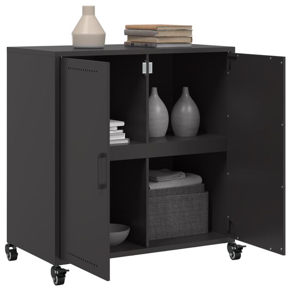 vidaXL Ντουλάπι Μαύρο 68x39x72 εκ. από Χάλυβα