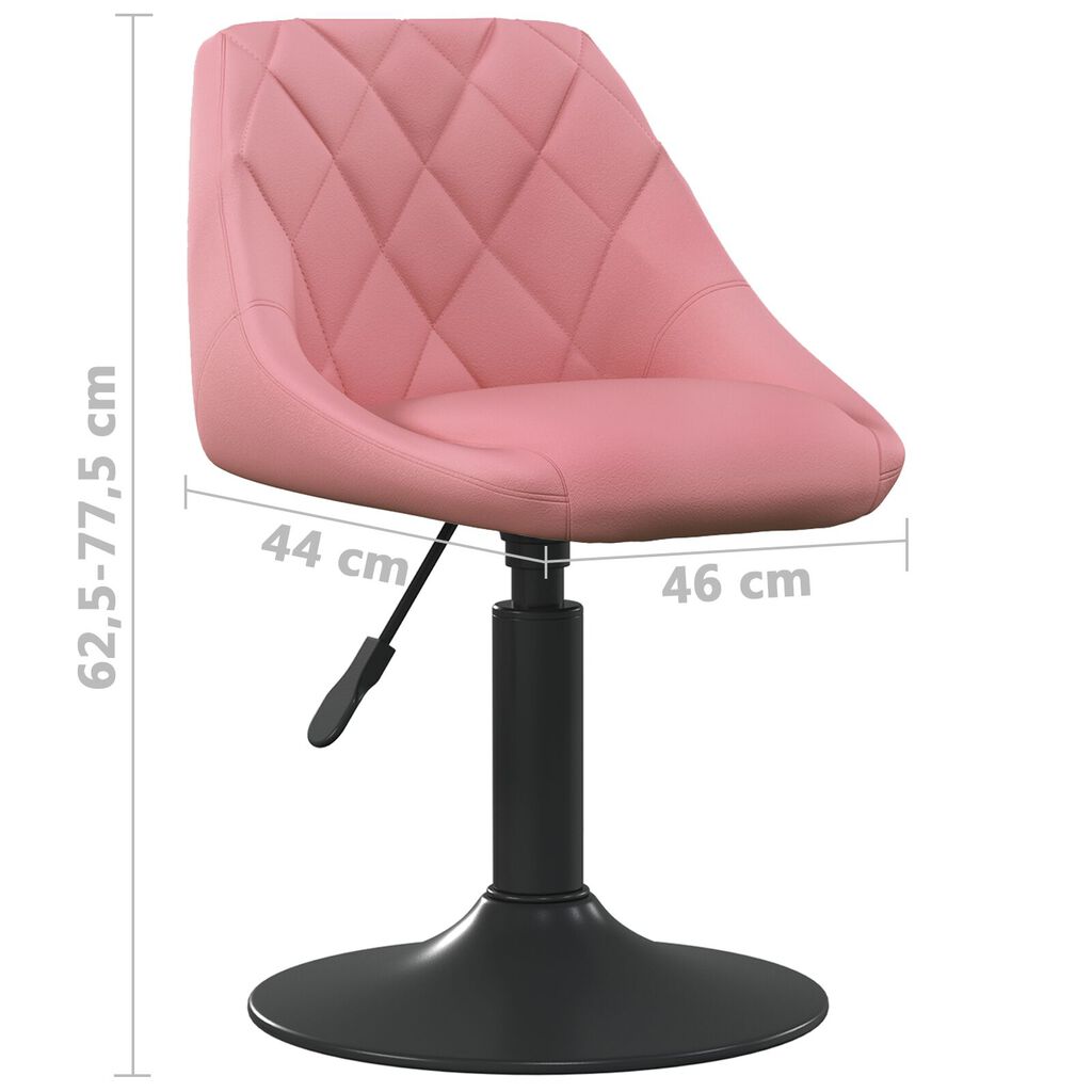 vidaXL Μπαρ Σκαμπό Ροζ 46x44x(62,5-77,5) εκ Βελούδο