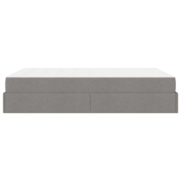 vidaXL Σκελετός Κρεβατιού με αποθήκευση Taupe 160 x 200 cm ύφασμα