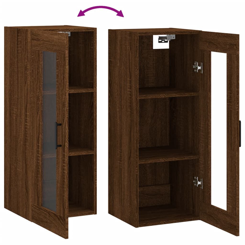 vidaXL Ντουλάπι Τοίχου Καφέ Δρυς 34,5 x 34 x 90 εκ.
