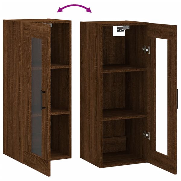vidaXL Ντουλάπι Τοίχου Καφέ Δρυς 34,5 x 34 x 90 εκ.