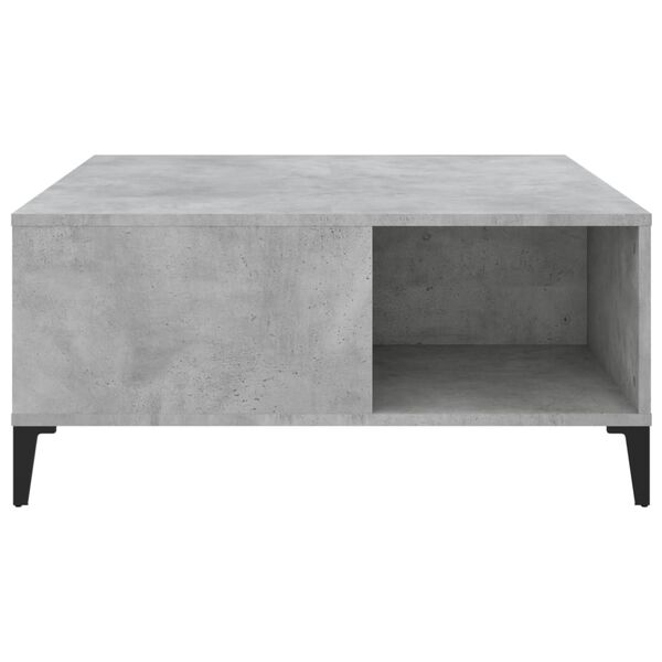 vidaXL Τραπεζάκι Σαλονιού Γκρι Σκυροδ. 80x80x36,5 εκ. Επεξεργ. Ξύλο
