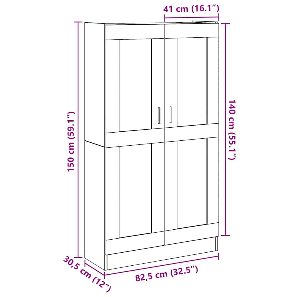vidaXL Ντουλάπι Όψη Παλαιού Ξύλου 82,5x30,5x150 εκ. Επεξεργασμένο Ξύλο