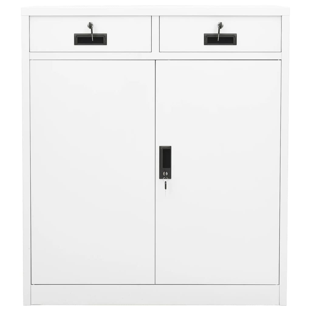 vidaXL Ντουλάπα Γραφείου Λευκή 90 x 40 x 102 εκ. Ατσάλινη